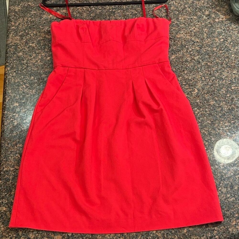 BCBGMaxAzria Vibrant Red Strapless Mini Dress Size 8 - Picture 4 of 7